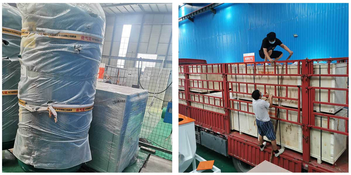 5臺脈沖除塵器，2條皮帶輸送機，22kw空壓機已發(fā)往巴拉圭 